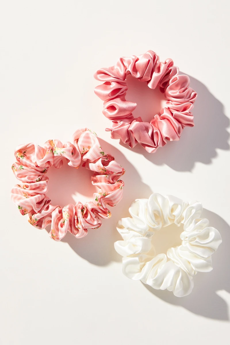 Slip Pure Silk Petal Scrunchies, Set of 3
