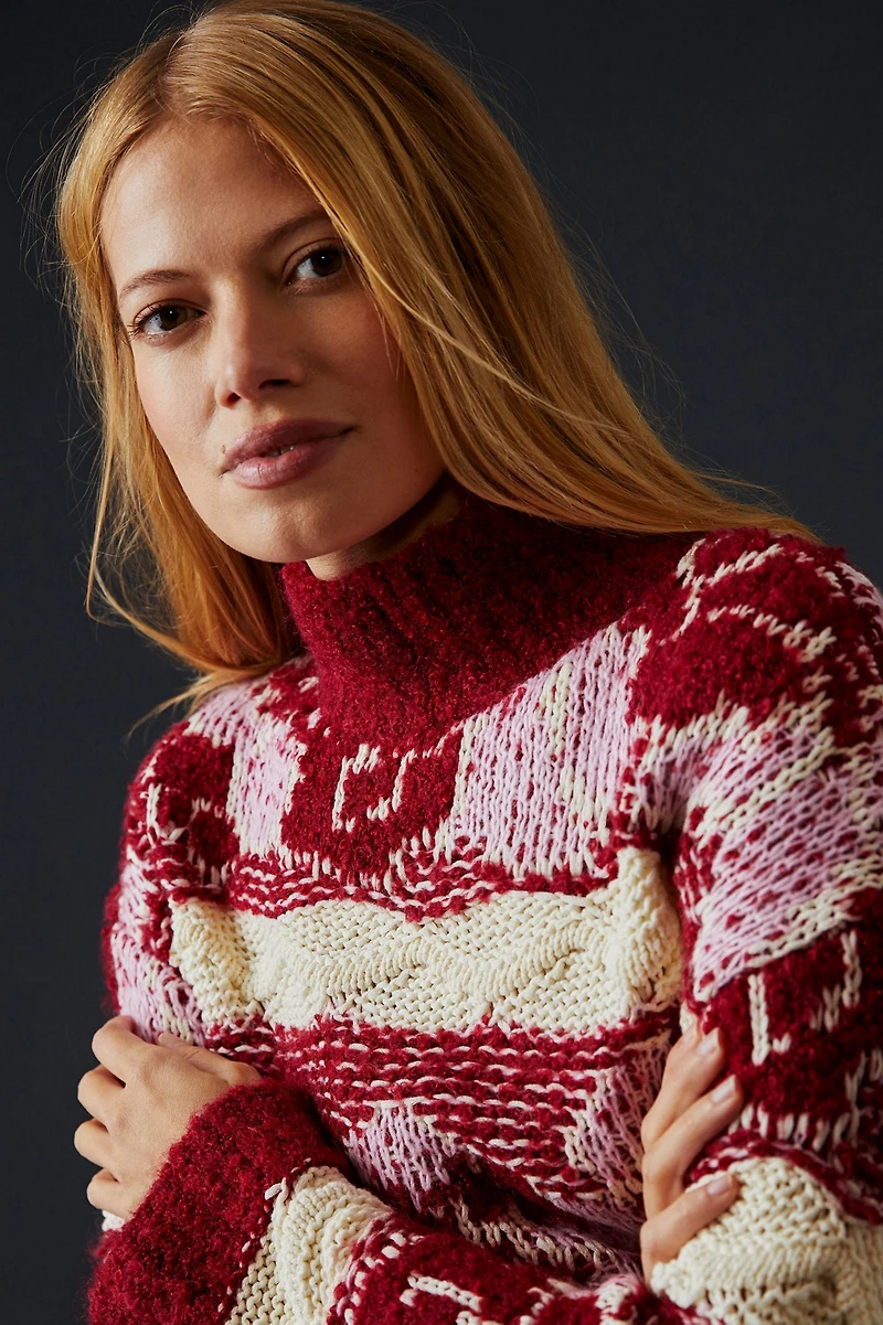 Textured Turtleneck Sweater
