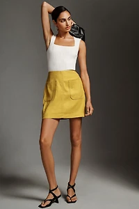 Maeve A-Line Patch Pocket Mini Skirt
