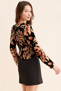 Adelyn Rae Anisse Velvet Wrap Top