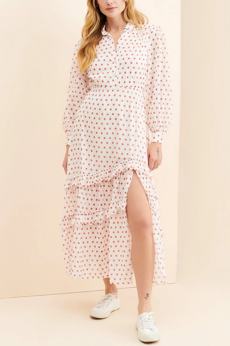 Steele Quinn Polka Dot Maxi Dress