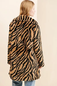 Ruby + Ed Zebra Oversized Faux Fur Coat