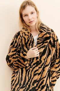 Ruby + Ed Zebra Oversized Faux Fur Coat
