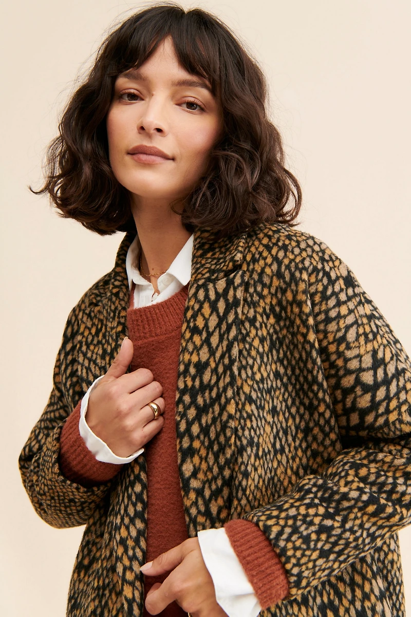 See U Soon Snake Print Overcoat