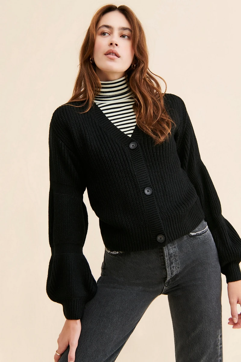 RD Style Krystelle Balloon Sleeve Cardigan