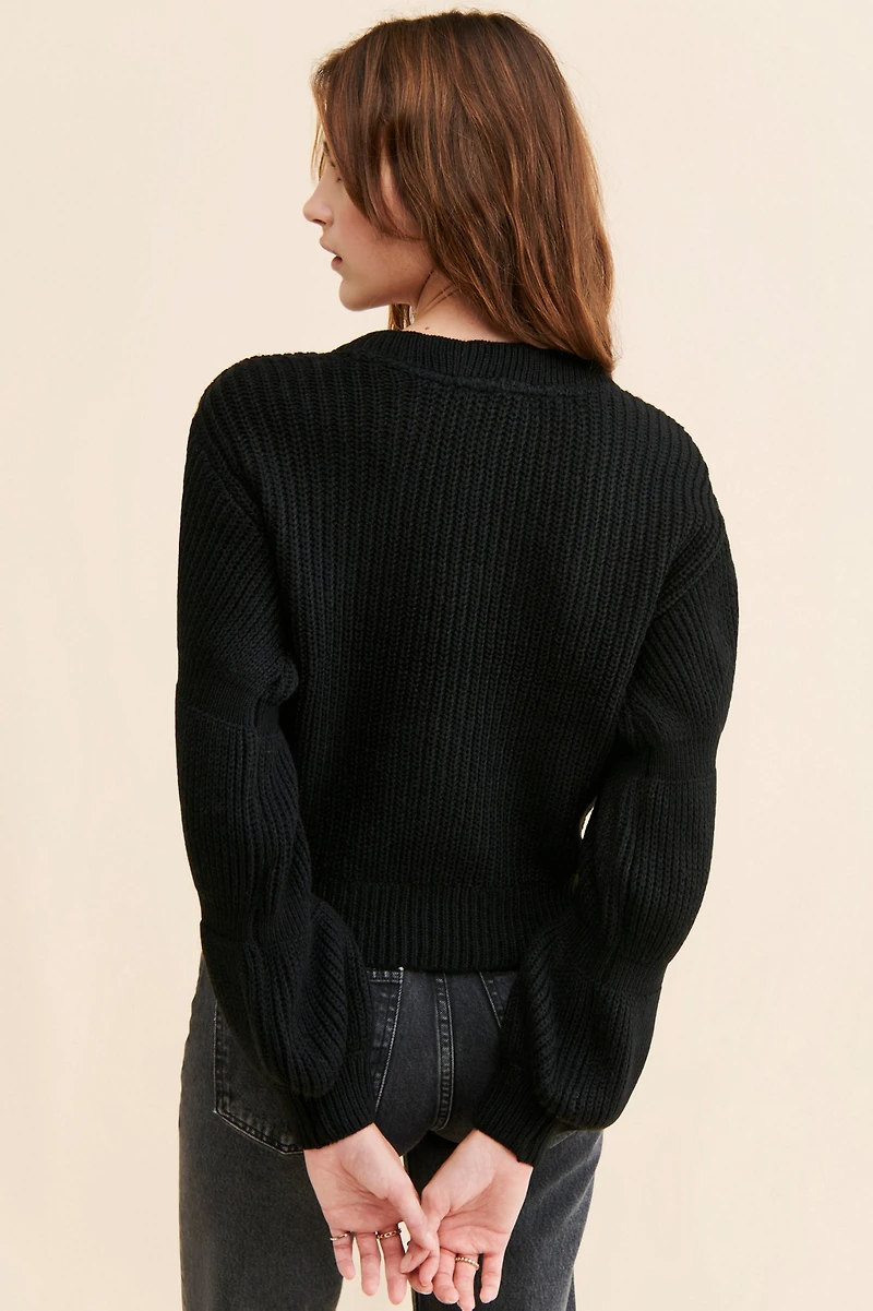 RD Style Krystelle Balloon Sleeve Cardigan