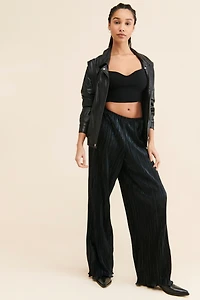 Good American Shine Plisse Pants