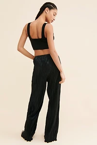 Good American Shine Plisse Pants