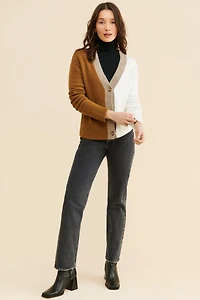 RD Style Colorblock Knit Cardigan