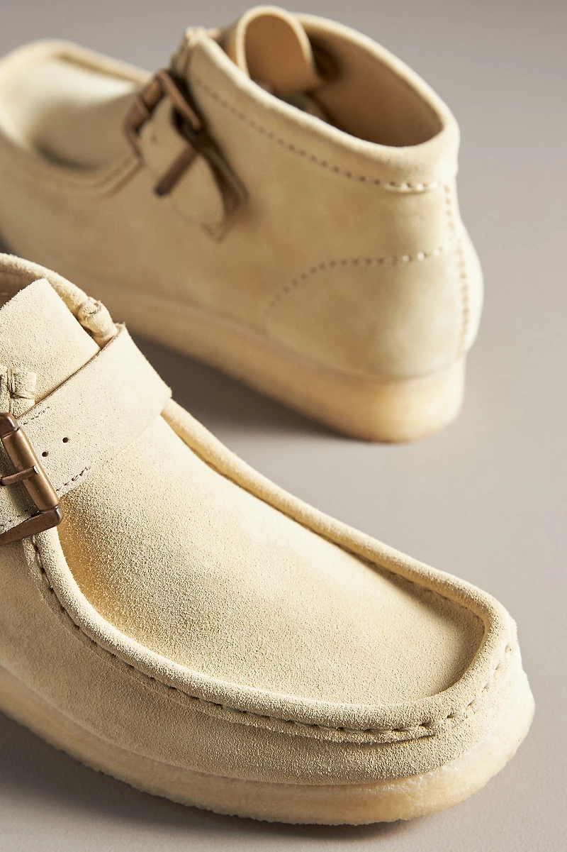 Clarks Wallabee Suede Buckle Boots