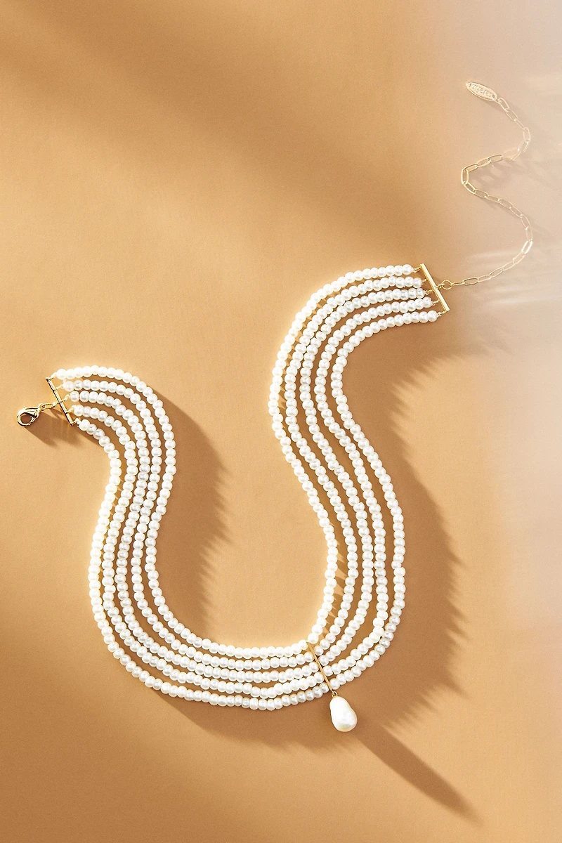 Micropearl Layered Choker Necklace