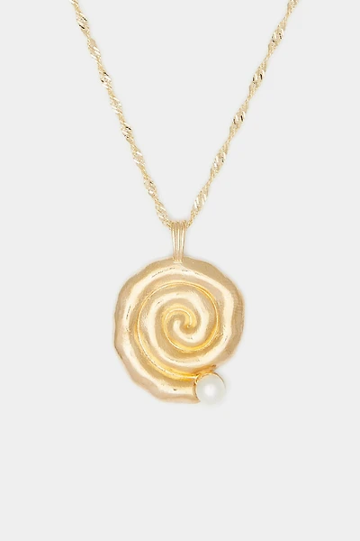 Deux Lions Jewelry Spiral Pearl Necklace