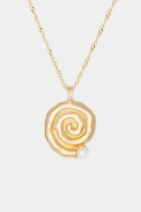 Deux Lions Jewelry Spiral Pearl Necklace