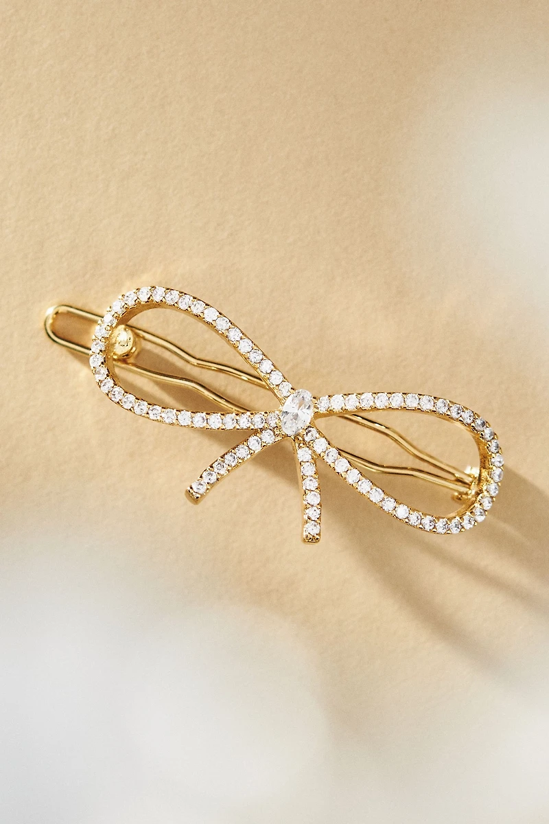 Rhinestone Bow Hair Clip
