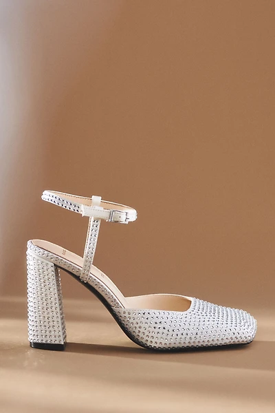 Black Suede Studio Meadow Rhinestone Heels