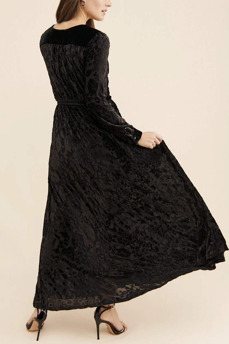 ModCloth Velvet Wrap Maxi Dress