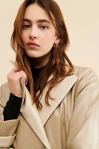 Hutch Colorblock Vegan Leather Trench Coat