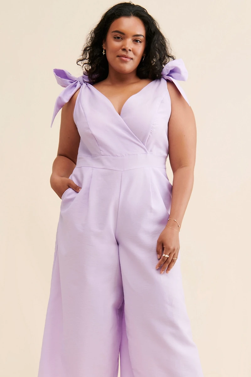 Eloquii Tie Strap Wide-Leg Jumpsuit