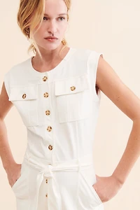 Grey State Isla Button-Front Romper