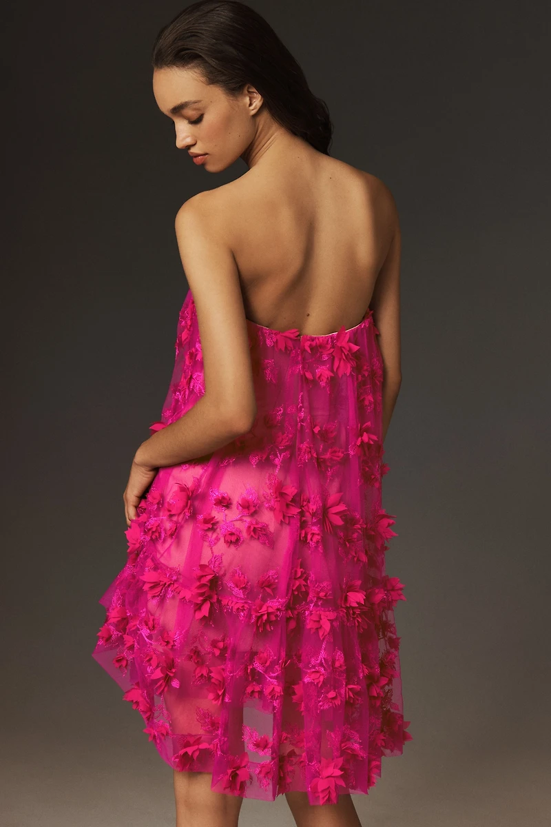 Helsi Bianca Strapless 3D Floral Mini Dress