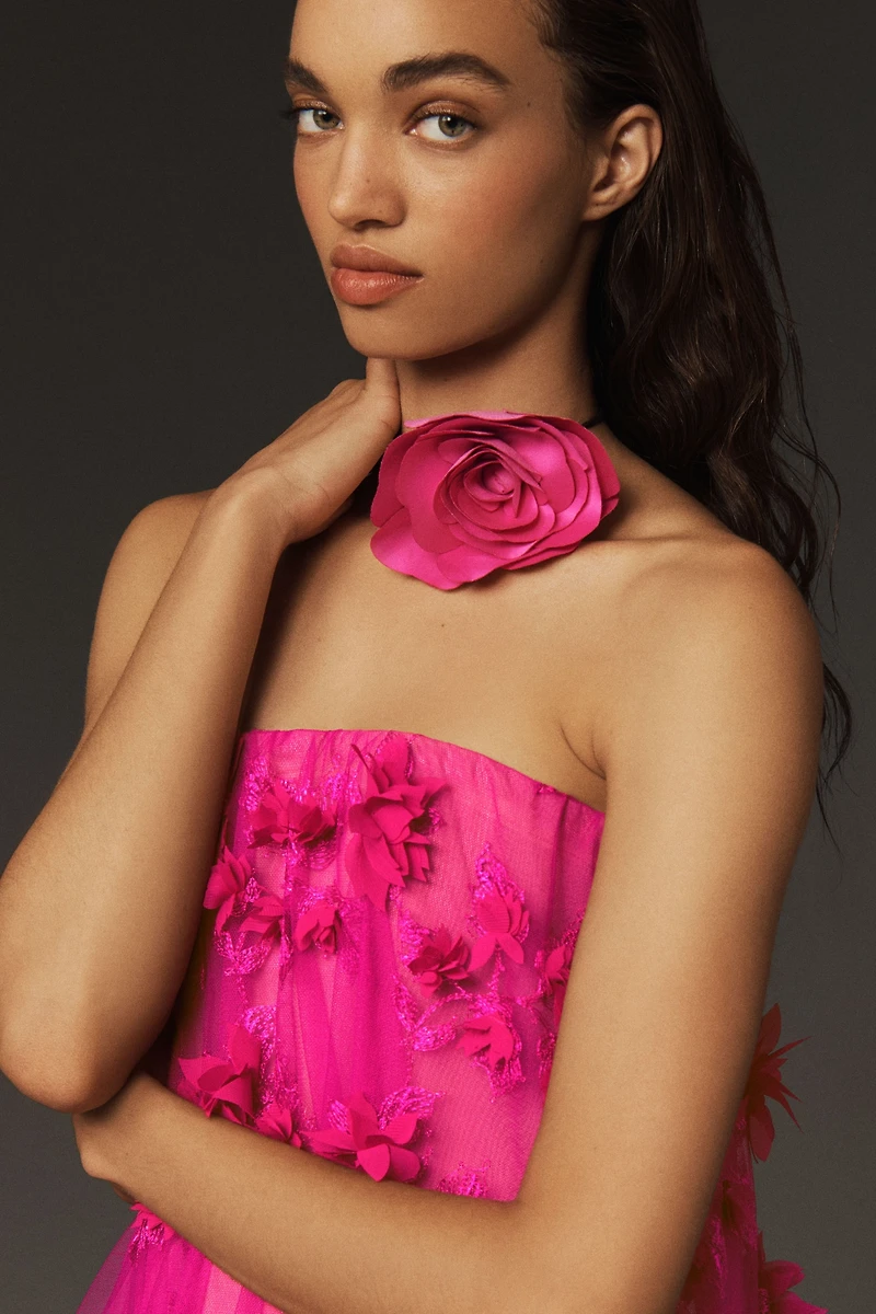 Helsi Bianca Strapless 3D Floral Mini Dress