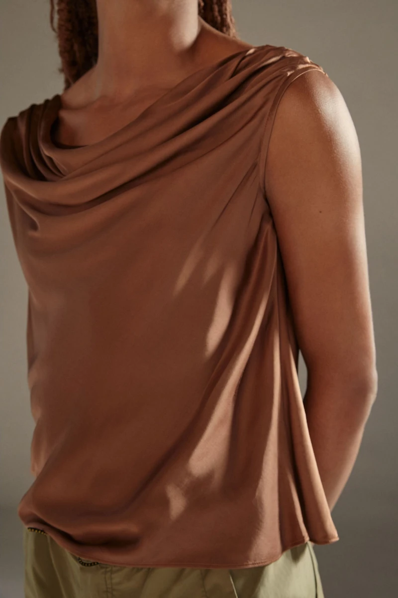 Draped Cowl Neck Top