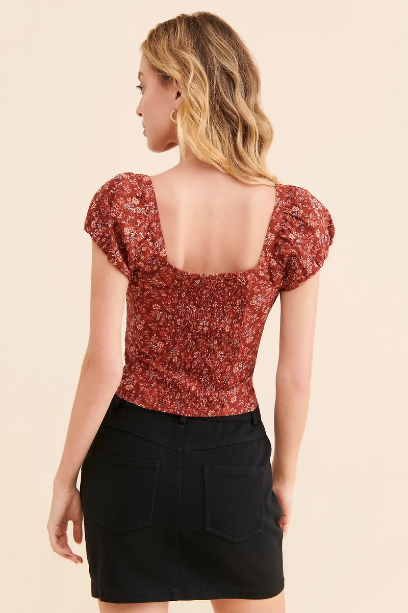 Madewell Tania Printed Seersucker Top