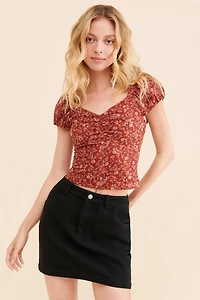 Madewell Tania Printed Seersucker Top