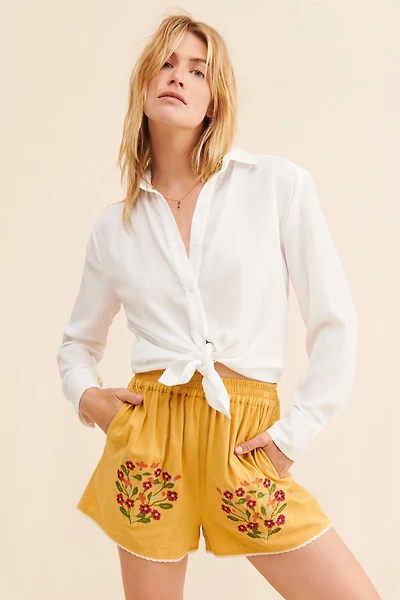 Meadows Caspia Embroidered Shorts