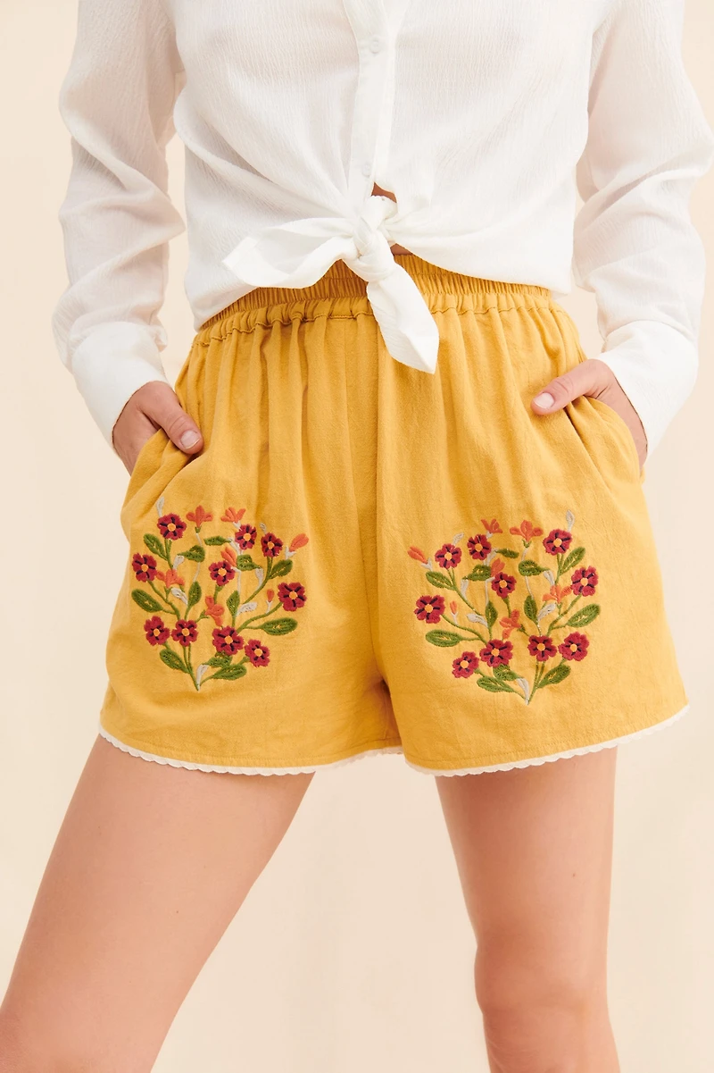 Meadows Caspia Embroidered Shorts
