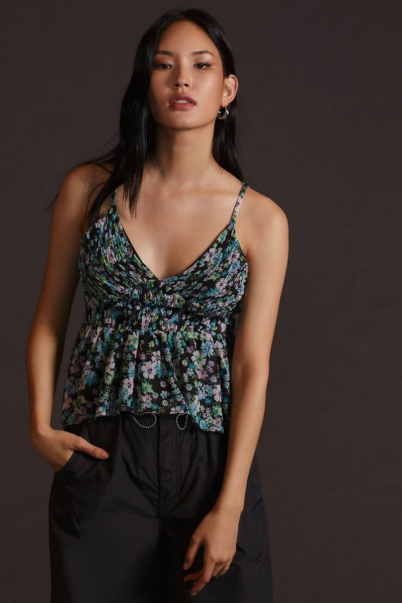 Mesh Ruffle Cami