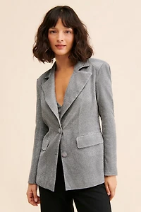 Flat White Sparkly Sequined Blazer