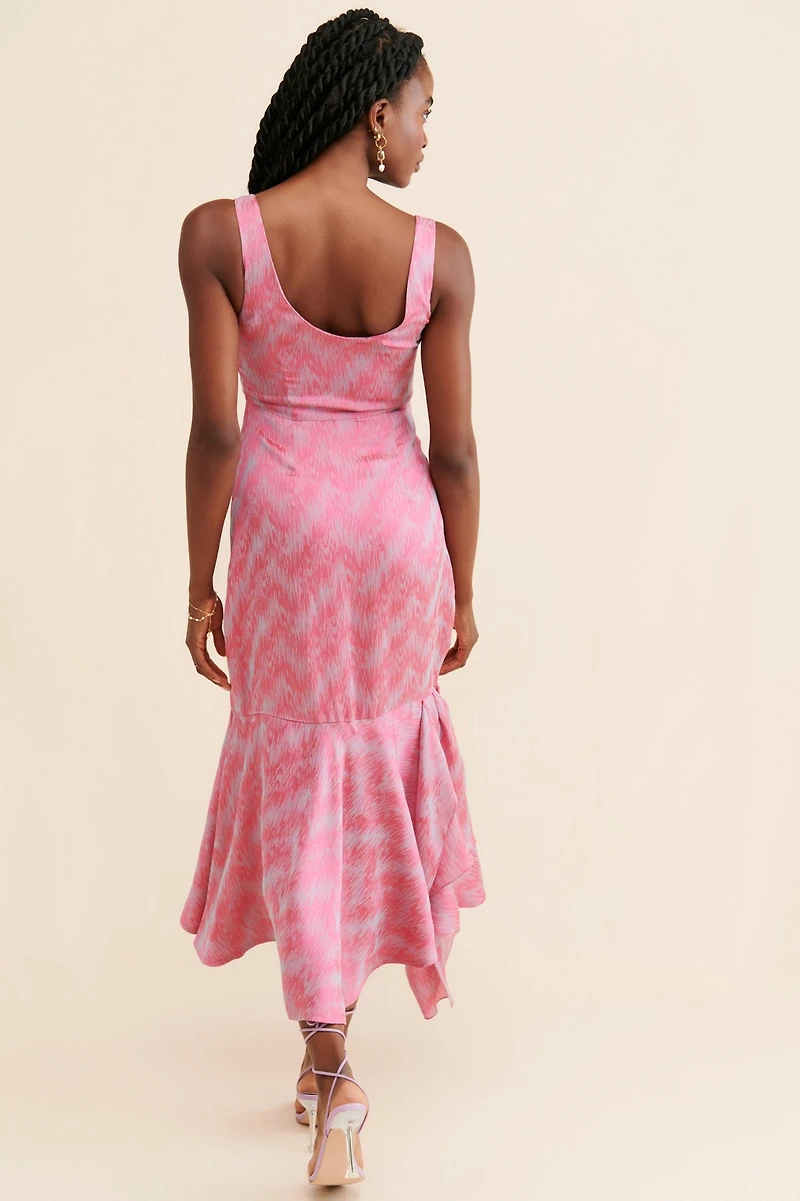 Amira Haroon Ruffled Hem Midi Dress