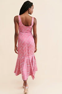 Amira Haroon Ruffled Hem Midi Dress