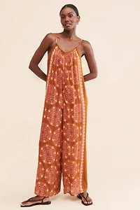 Printed Low-Back Jumpsuit