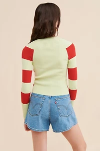 Maeve Slim Rib Cardigan Sweater