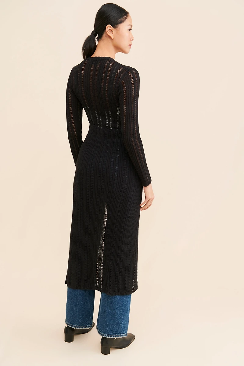 4SI3NNA Pointelle Long Cardigan