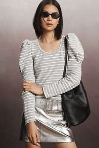 The Joss Faux-Leather Bucket Tote w/Mini Pouch