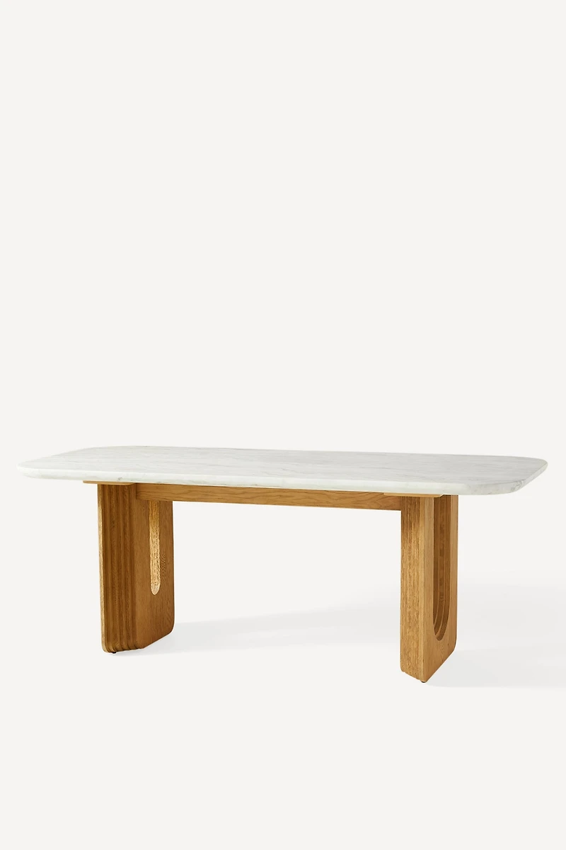 Cayden Rectangular 80" Carrara Marble Dining Table
