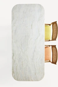Cayden Rectangular 80" Carrara Marble Dining Table