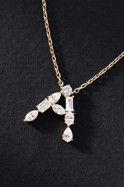 Yellow Gold Diamond Monogram Necklace