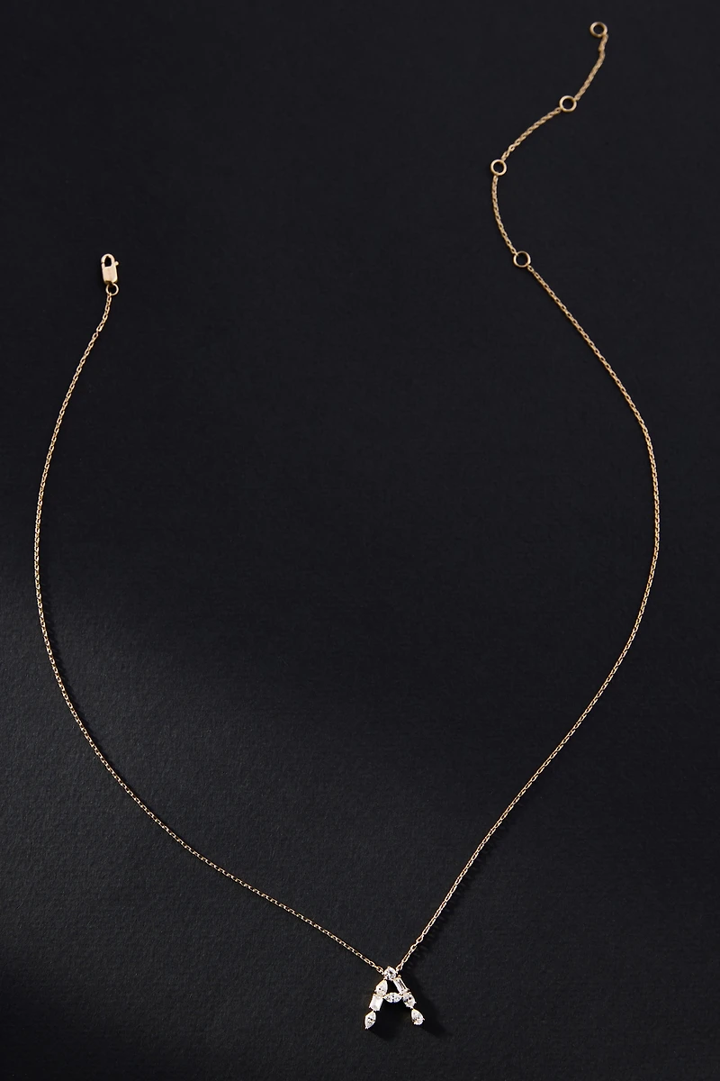 Yellow Gold Diamond Monogram Necklace