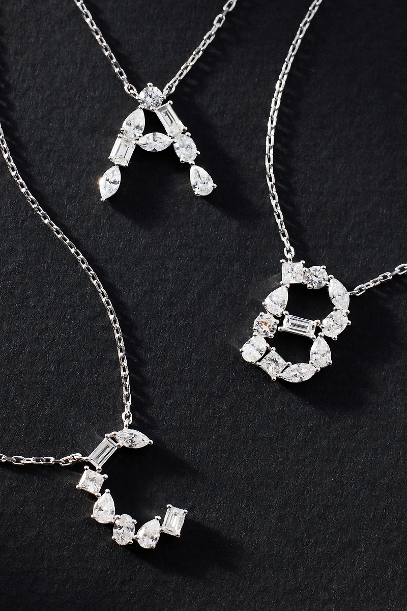 White Gold Diamond Monogram Necklace