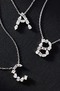 White Gold Diamond Monogram Necklace