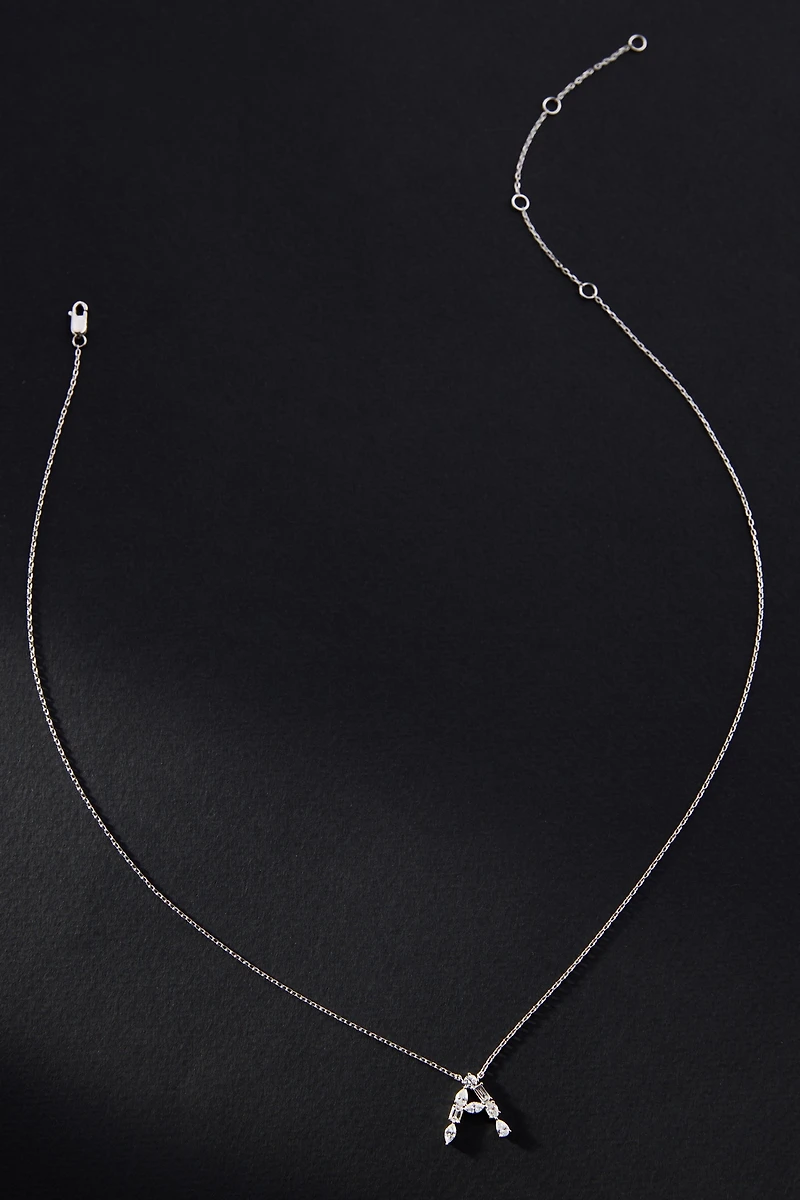 White Gold Diamond Monogram Necklace