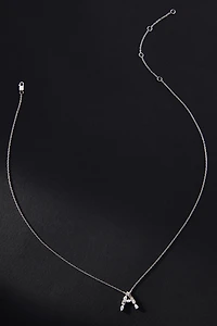 White Gold Diamond Monogram Necklace