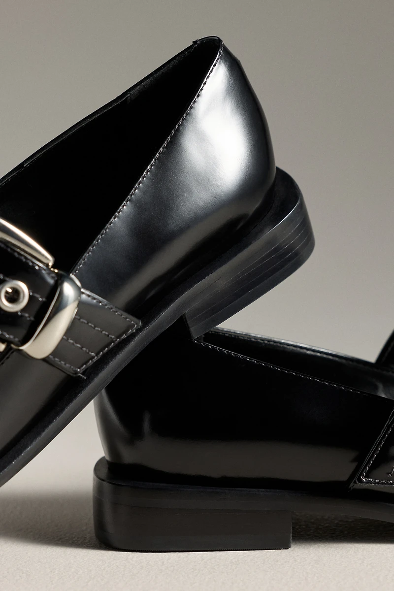 Maeve Pointed-Toe Moto Mary Jane Flats