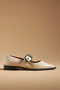 Maeve Pointed-Toe Moto Mary Jane Flats