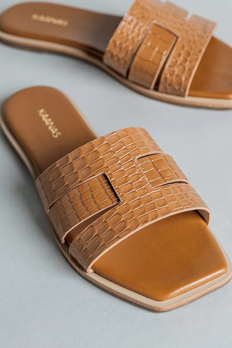 Kaanas Pozaz Basketweave Slide Sandals