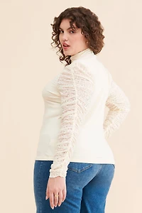 Design History Octavia Lace Sleeve Top